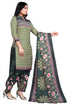 Olive Green Cotton Blend Printed Unstitched Salwar Suit Material