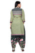 Olive Green Cotton Blend Printed Unstitched Salwar Suit Material