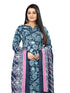 Navy Blue Cotton Blend Printed Unstitched Salwar Suit Material