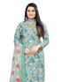 Turquoise Cotton Blend Printed Unstitched Salwar Suit Material
