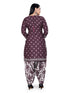 Wine Cotton Blend Printed Unstitched Salwar Suit Material