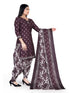 Wine Cotton Blend Printed Unstitched Salwar Suit Material