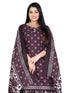 Wine Cotton Blend Printed Unstitched Salwar Suit Material