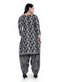 Black & White Cotton Blend Printed Unstitched Salwar Suit Material