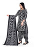 Black & White Cotton Blend Printed Unstitched Salwar Suit Material