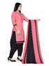 Pink Cotton Blend Printed Unstitched Salwar Suit Material