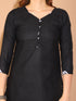 Black Polyester Cotton Printed Salwar Suit with Dupatta