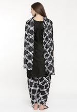 Load image into Gallery viewer, Black Polyester Cotton Printed Salwar Suit with Dupatta

