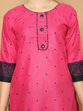 Dark Pink Cotton Printed Ready to Wear Patiala Salwar Suit