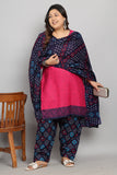 Dark Pink Cotton Printed Ready to Wear Patiala Salwar Suit