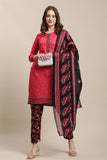 Pink Cotton Blend Printed Ready to Wear Kurta Pant With Dupatta