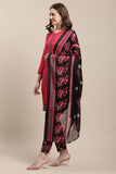 Pink Cotton Blend Printed Ready to Wear Kurta Pant With Dupatta