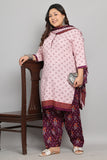 Dusty Pink Cotton Blend Printed Ready to Wear Patiala Salwar Suit