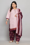 Dusty Pink Cotton Blend Printed Ready to Wear Patiala Salwar Suit