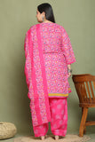 Pink Cotton Blend Printed Ready to Wear Patiala Salwar Suit