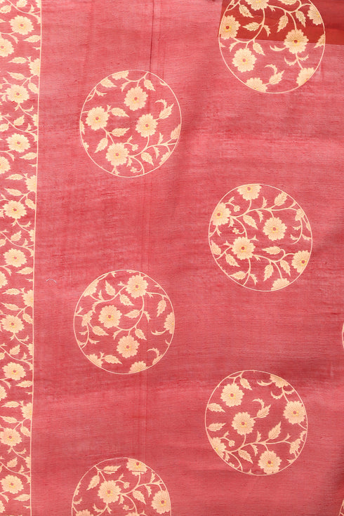Maroon & Beige Cotton Blend Printed Readymade Patiala Salwar Suit