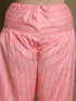 Peach & White Cotton Blend Printed Plus Size Ready to Wear Patiala Salwar Suit