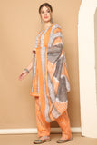 Light Orange & White Cotton Blend Printed Ready to Wear Patiala Salwar Suit