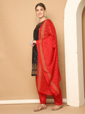 Black Cotton Blend Printed Ready to Wear Patiala Salwar Suit