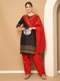 Black Cotton Blend Printed Ready to Wear Patiala Salwar Suit