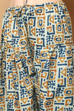 Blue Cotton Blend Printed Ready to Wear Patiala Salwar Suit