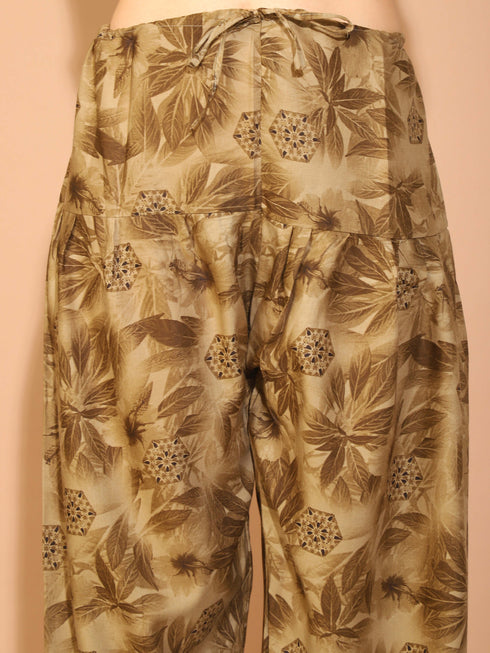 Wine Cotton Blend Printed Readymade Patiala Salwar Suit