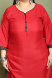 Maroon Cotton Blend Printed Plus Size Ready to Wear Patiala Salwar Suit