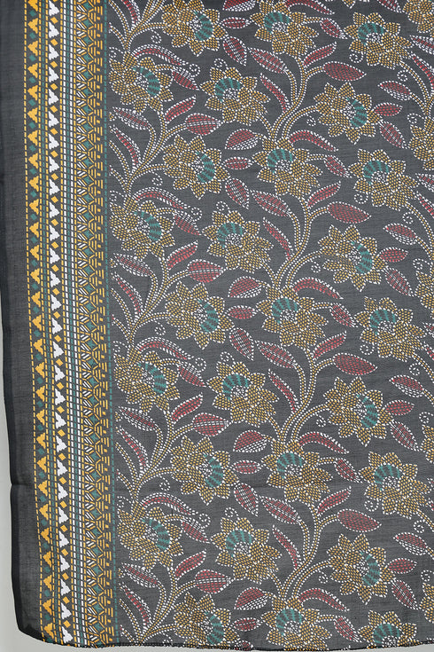 Maroon Cotton Blend Printed Plus Size Ready to Wear Patiala Salwar Suit