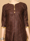 Brown Cotton Blend Printed Ready to Wear Patiala Salwar Suit