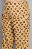 Brown Cotton Blend Printed Ready to Wear Patiala Salwar Suit