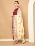 Maroon Cotton Blend Printed Ready to Wear Patiala Salwar Suit