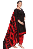 Black Cotton Blend Printed Readymade Patiala Salwar Suit