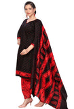 Black Cotton Blend Printed Readymade Patiala Salwar Suit