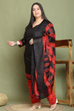 Black Cotton Blend Printed Ready to Wear Patiala Salwar Suit