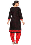 Black Cotton Blend Printed Readymade Patiala Salwar Suit