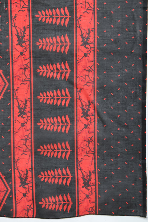 Black Cotton Blend Printed Plus Size Ready to Wear Patiala Salwar Suit