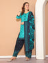 Rama Green Cotton Blend Printed Plus Size Ready to Wear Patiala Salwar Suit
