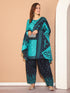 Rama Green Cotton Blend Printed Plus Size Ready to Wear Patiala Salwar Suit