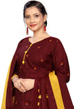 Maroon Cotton Blend Printed Readymade Patiala Salwar Suit