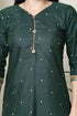 Green Cotton Blend Printed Readymade Patiala Salwar Suit