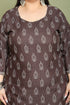 Brown Cotton Blend Printed Plus Size Ready to Wear Patiala Salwar Suit
