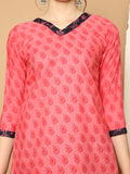 Gajari Pink Cotton Blend Printed Ready to Wear Patiala Salwar Suit