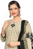 Beige Cotton Blend Printed Readymade Patiala Salwar Suit