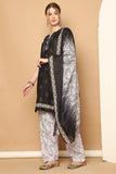 Black Cotton Blend Printed Ready to Wear Patiala Salwar Suit