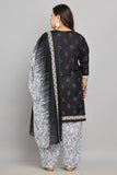 Black Cotton Blend Printed Ready to Wear Patiala Salwar Suit