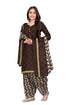 Brown Cotton Blend Printed Ready to Wear Patiala Salwar Suit