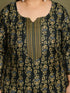 Green Cotton Blend Printed Readymade Patiala Salwar Suit