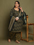 Green Cotton Blend Printed Readymade Patiala Salwar Suit