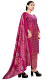 Magenta Cotton Blend Printed Ready to Wear Patiala Salwar Suit