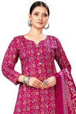 Magenta Cotton Blend Printed Ready to Wear Patiala Salwar Suit